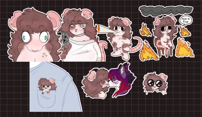 7 stickers individuais